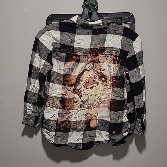 Old Navy Other - Old Navy distressed repurposed vintage Santa Buffalo plaid sz 8 flannel shirt